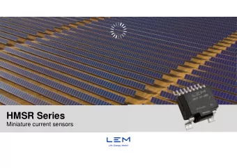 HMSR Series  Miniature current sensors  Market needs &amp; Technology   Market needs: Modern