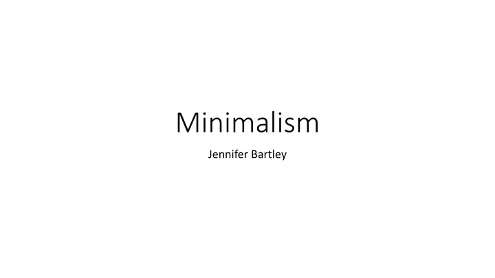 minimalism