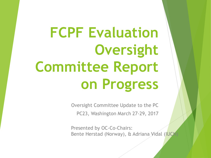 fcpf evaluation oversight