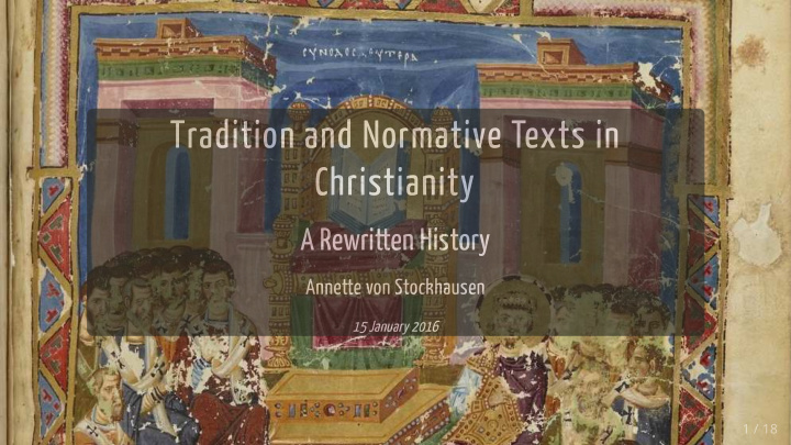 tradition and normative texts in christianity