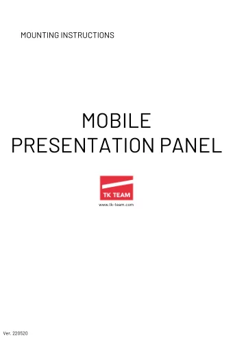 MOBILE  PRESENTATION PANEL  www.tk-team.com  Ver. 220520  D  M10x25mm  4x  E  M10  A  4x  1x  F  2x