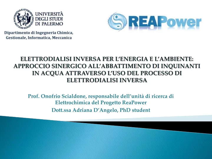 prof onofrio scialdone responsabile dell unit di ricerca