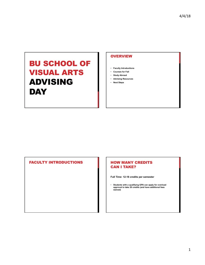 overview bu school of visual arts faculty introductions