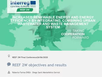 REEF 2W objectives and results  Roberto Farina ENEA  Diego Santi Montefeltro Servizi  WHY THIS