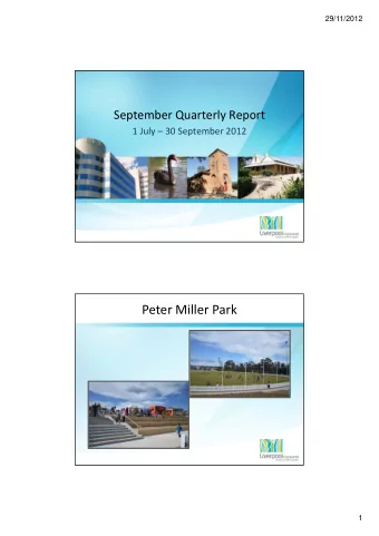 Peter Miller Park  1  29/11/2012 Michael Wenden Stadium  Before  After City Centre Streetscape