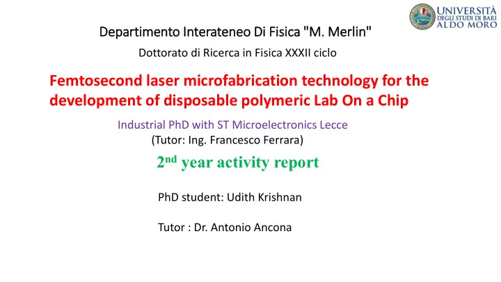 femtosecond laser microfabrication technology for the