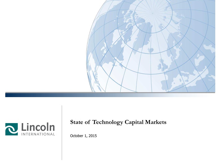 state of technology capital markets