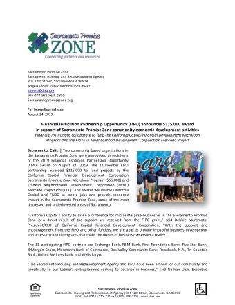 Financial Institution Partnership Opportunity (FIPO) announces $115,000 award  in support of