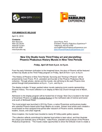 New City Studio hosts Third Friday art and storytelling:  Phoenix Phabulous History Murals in Nine