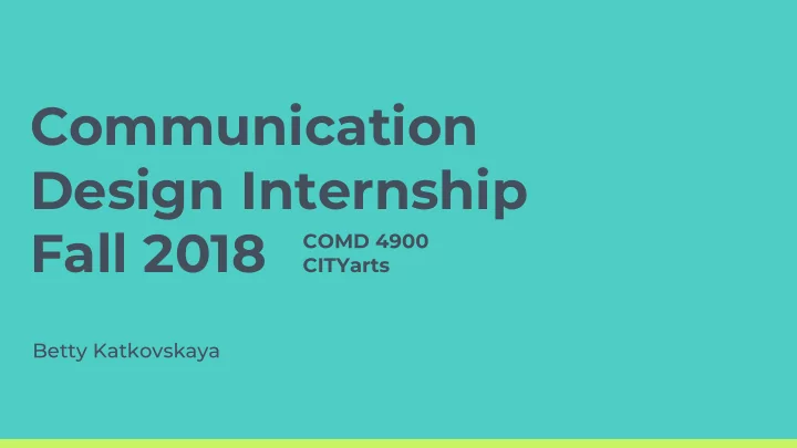 communication design internship