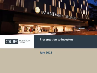 Click to edit Master title style  Presentation to Investors  July 2015  Important Notice  Credit