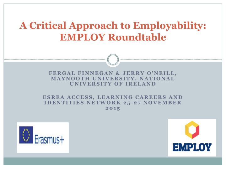 a critical approach to employability employ roundtable