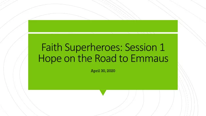 hope on the road to emmaus