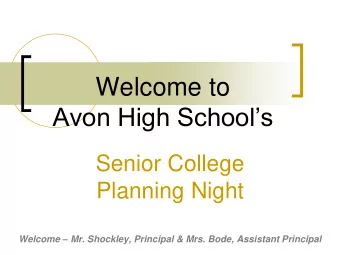 Senior Counselor Assignments  2013-2014 School Year  Ms. Salazar  Students A-Co