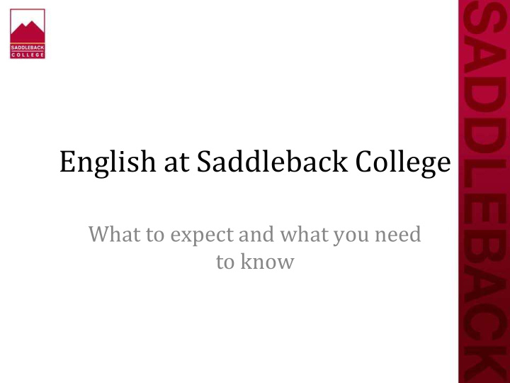 english at saddleback college