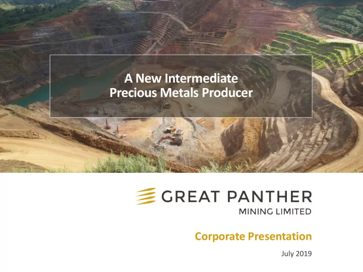a new intermediate precious metals producer
