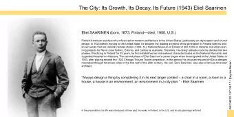The City: Its Growth, Its Decay, Its Future (1943) Eliel Saarinen  Eliel SAARINEN (born, 1873,