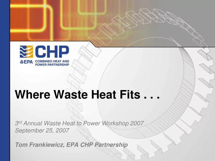 where waste heat fits