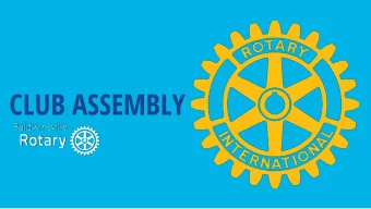 CLUB ASSEMBLY  AGENDA  Club Finances &amp; Giving  International News  Volunteering &amp; Service