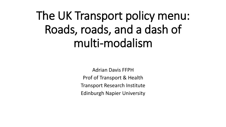 the uk transport policy menu