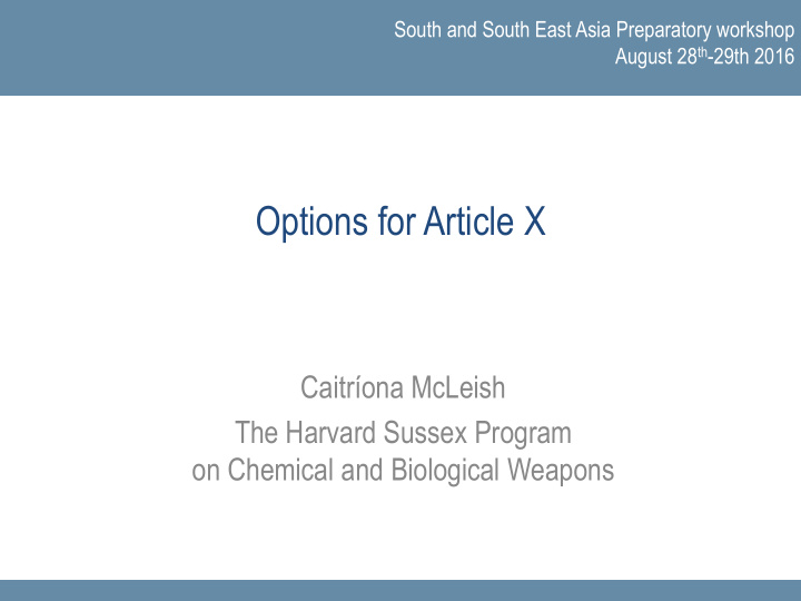 options for article x