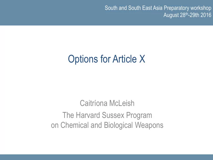 options for article x