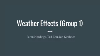 Weather Effects (Group 1)  Jared Headings, Ted Zhu, Ian Kirchner  Weather in Games  Audio and