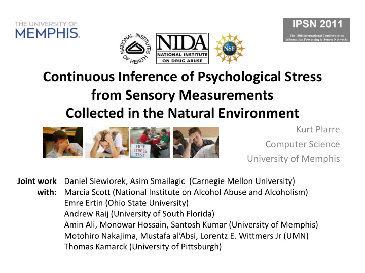 continuous inference of psychological stress from sensory