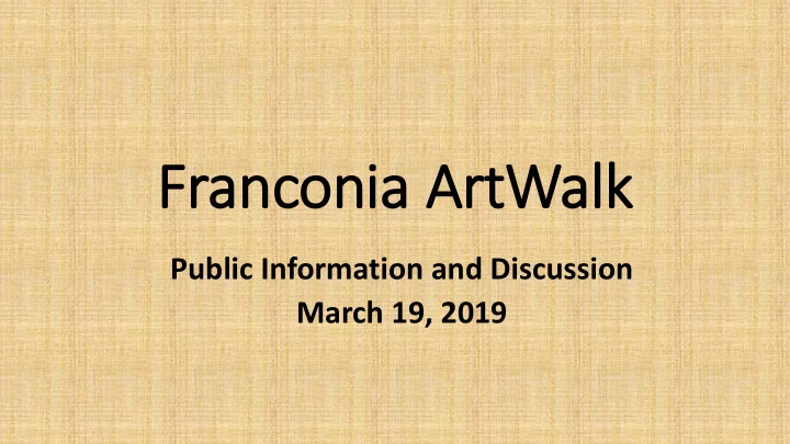 fran ancon onia a artwa walk