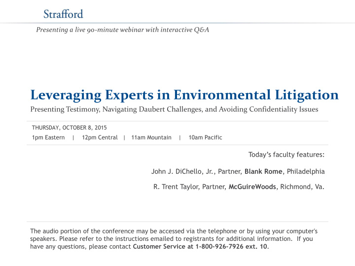 leveraging experts in environmental litigation