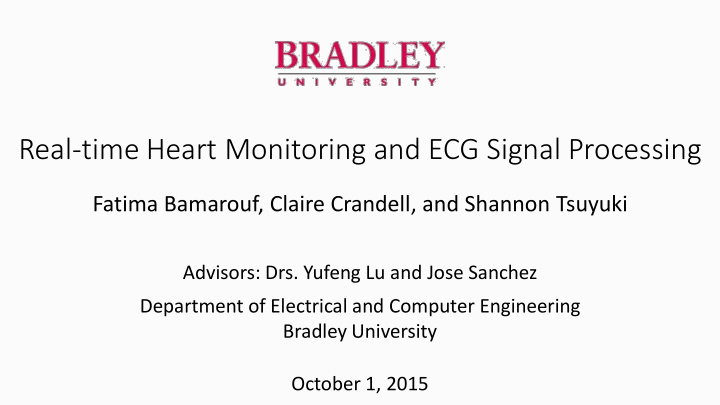 real time heart monitoring and ecg signal processing