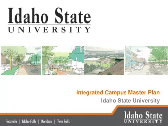 Integrated Campus Master Plan  Idaho State University  PHASE ONE:  Facilities Conditions Audit