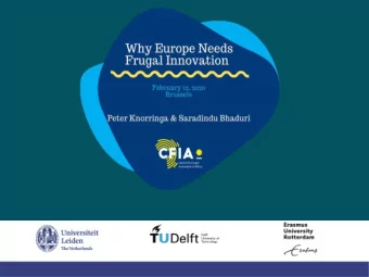 Why Europe Needs Frugal  Frugal  Innovation  Innovation  in Africa  February 12, 2020  Brussels