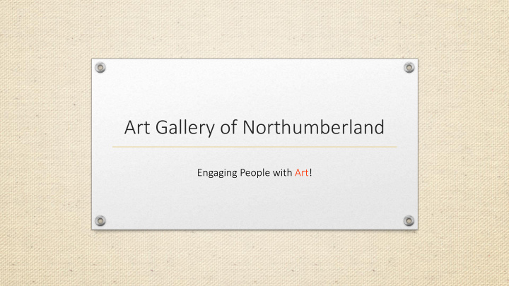 art gallery of northumberland