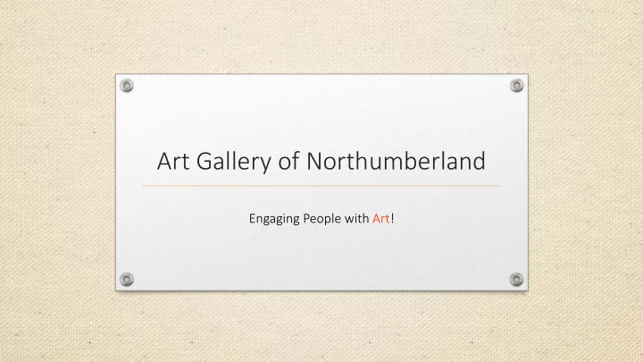 art gallery of northumberland
