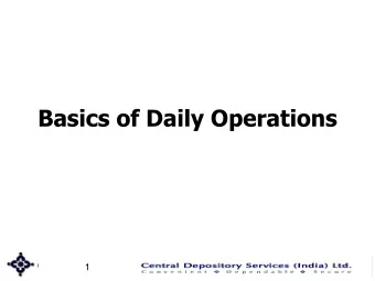 Basics of Daily Operations  1  Basics of starting daily operations  Clean the TEMP folder by