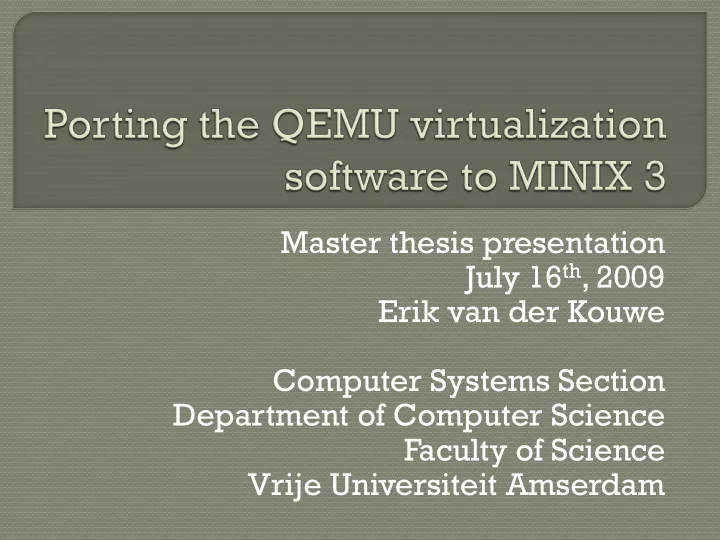 master thesis presentation