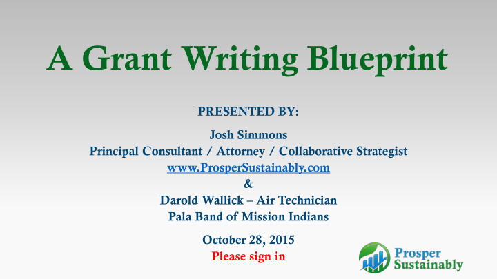a grant writing blueprint
