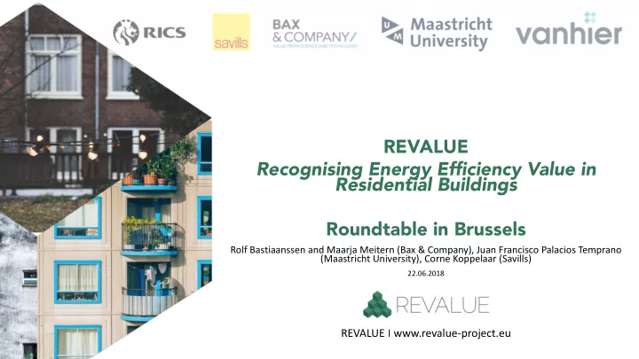 revalue recognising energy efficiency value in