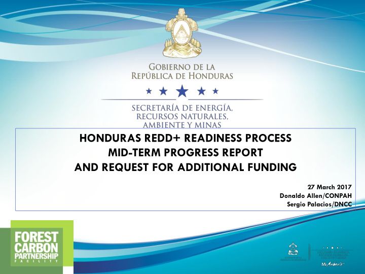 honduras redd readiness process mid term progress report