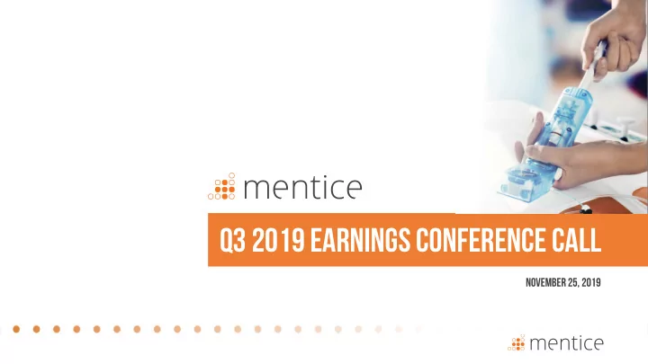 q3 2019 earnings conference call q3 2019 earnings