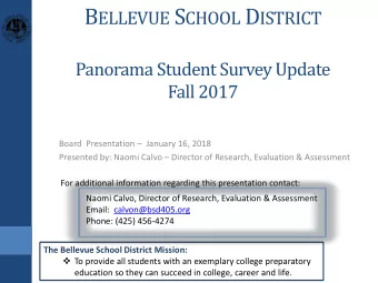 Table of Contents  1.  Executive Summary  2.  Background Information: Description of the  Panorama