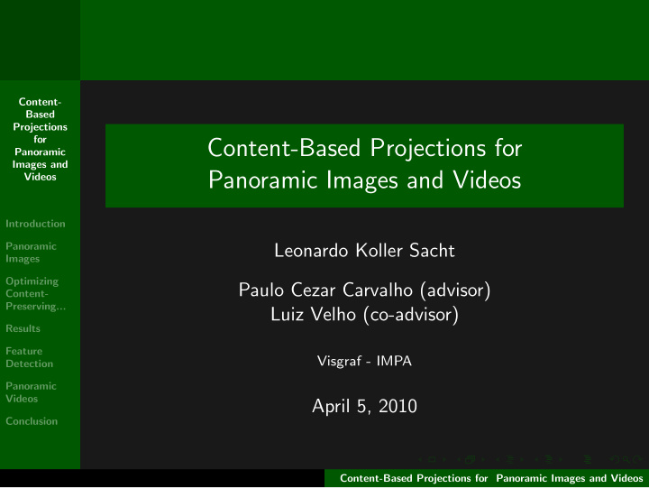 content based projections for