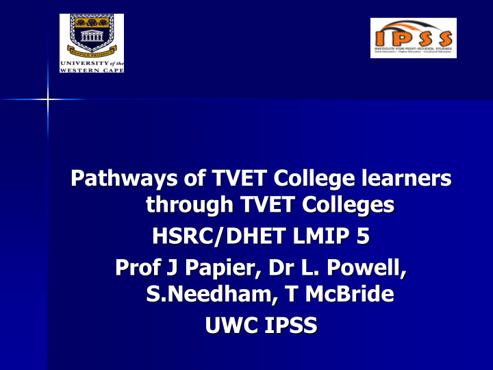 pathways of tvet college learners