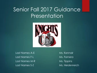 Presentation  Last Names A-E  Ms. Kennair  Last Names F-L  Ms. Fornera  Last Names M-R  Ms. Tippins