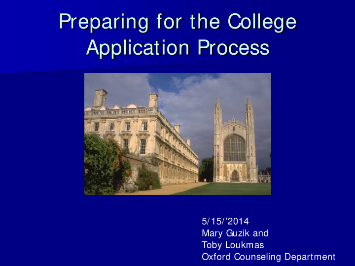 preparing for the college application process