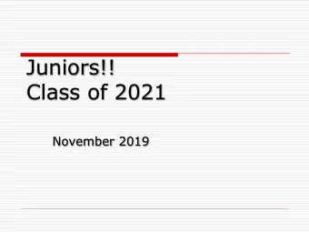 Class of 2021  November 2019  Post Secondary Options  Military  Two-Year Schools  Tech