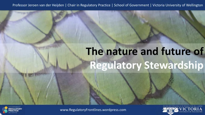 the nature and future of regulatory stewardship