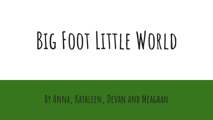 big foot little world
