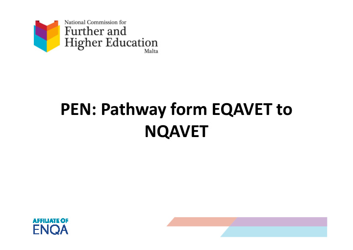 pen pathway form eqavet to nqavet quality assurance